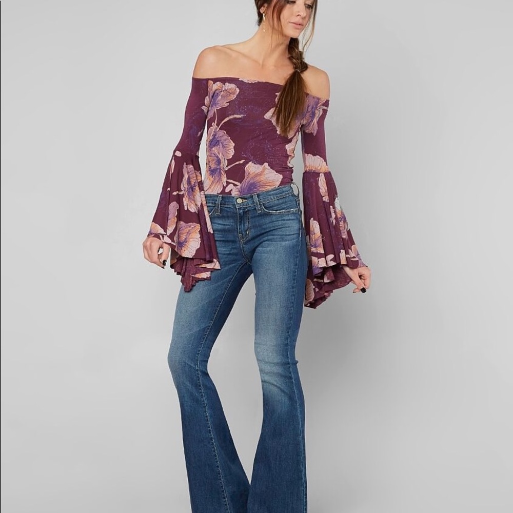 NWT FREE PEOPLE BIRDS OF PARADISE TOP in Wine - Picture 5 of 6